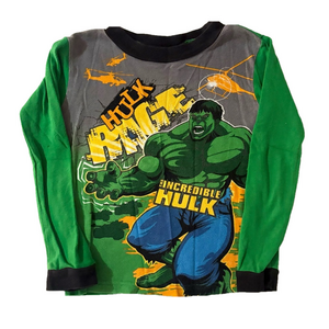 Vintage 2006 Kids Marvel Hulk Long Sleeve T-Shirt Tee Snug Fit 6 Loose Fit 2T